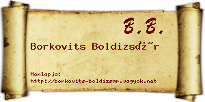 Borkovits Boldizsár névjegykártya